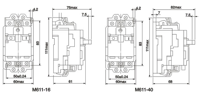 Overall and Mounting Dimensioned Chart