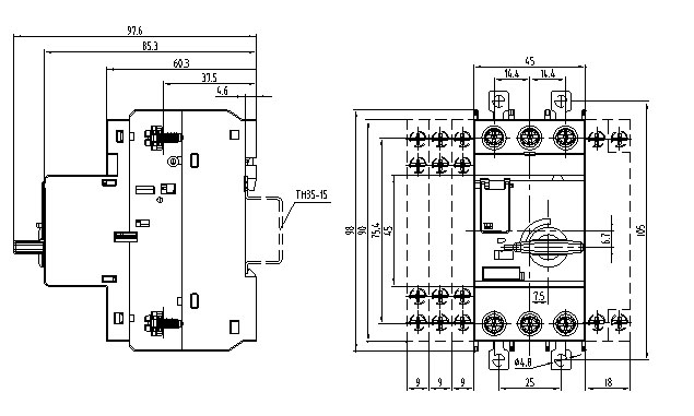 Overall and Mounting Dimensioned Chart